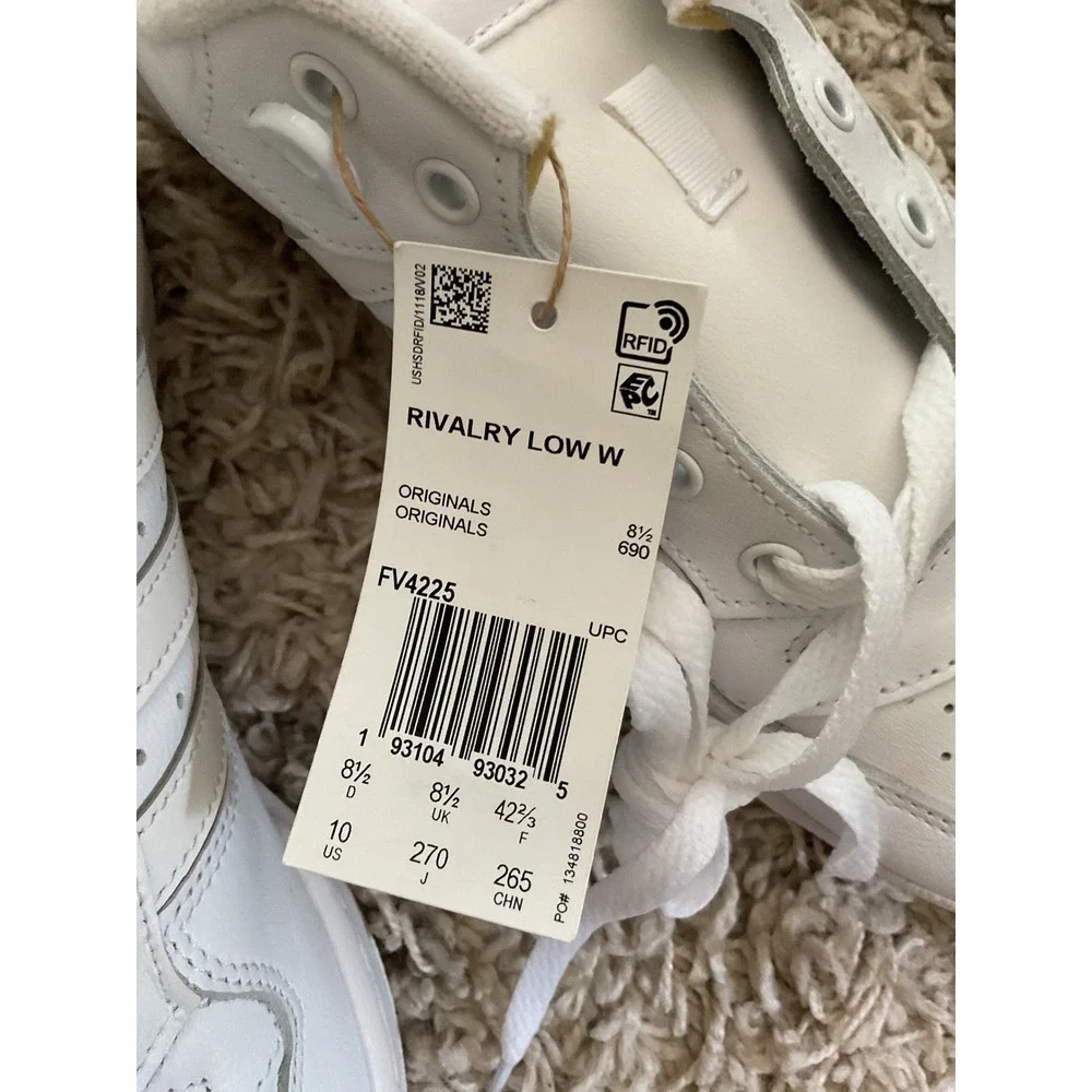 Adidas Originals Rivalry Low W Womens White Leather Sneakers FV4225 Size 10
